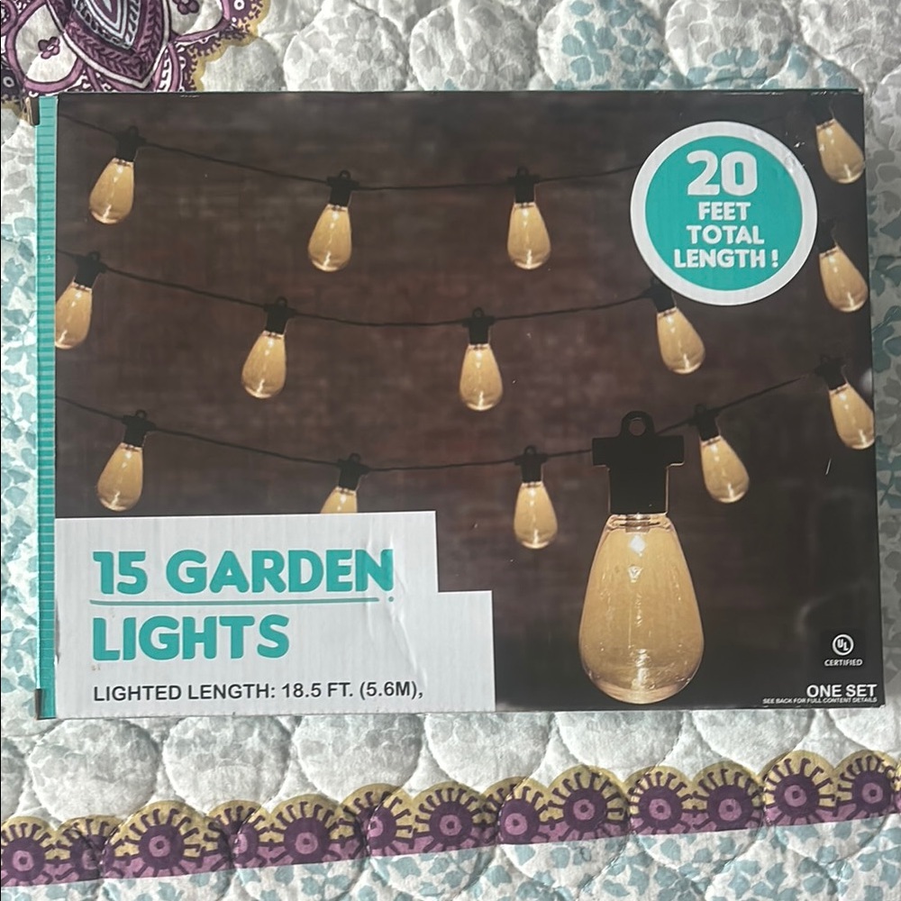 Garden String Lights with Warm Bulbs